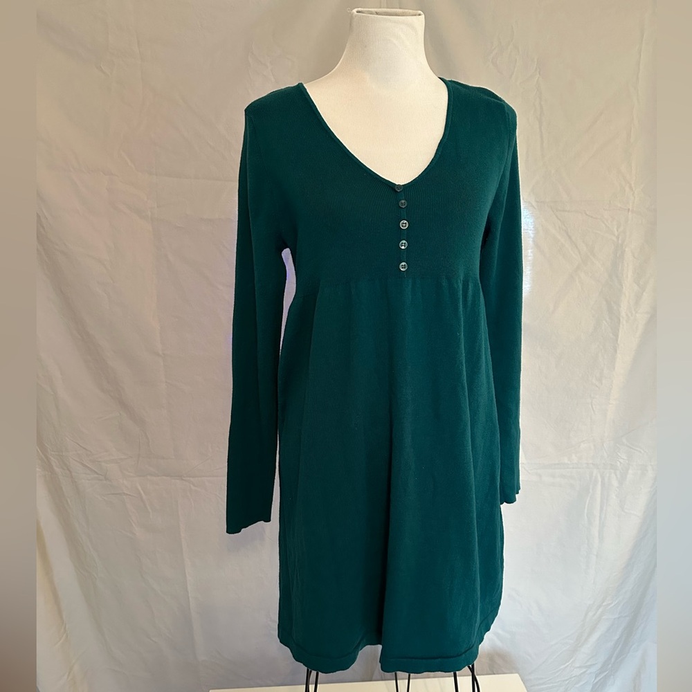 Three Seasons Maternity Teal Green Long Sleeve Maternity Dress knit sweater mini